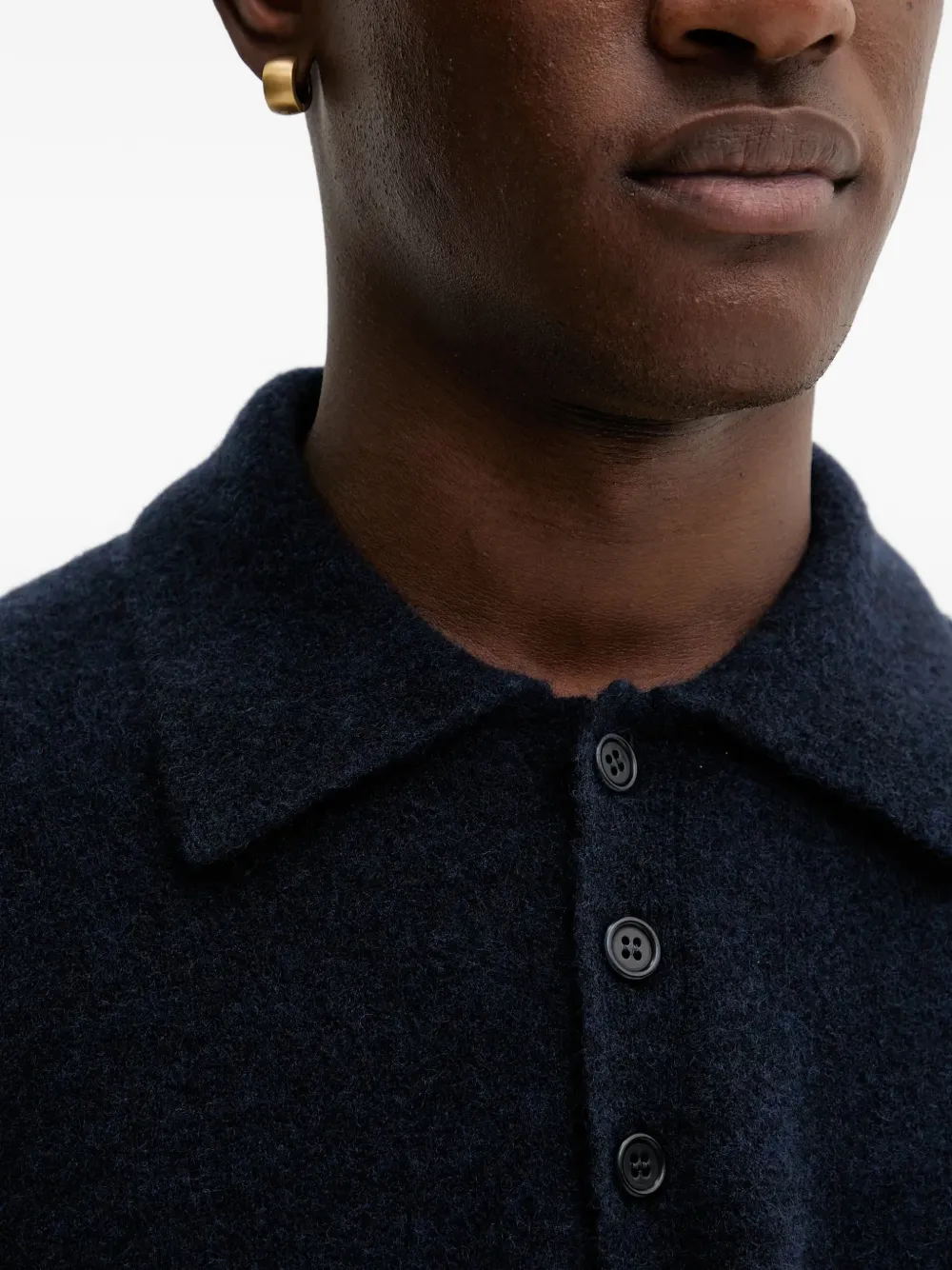 Filippa K Gebreid poloshirt Blauw