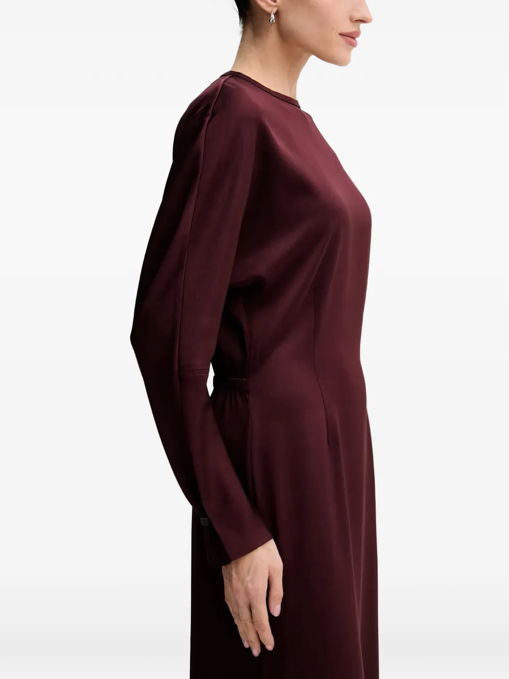 Filippa K Midi-jurk met lange mouwen Rood