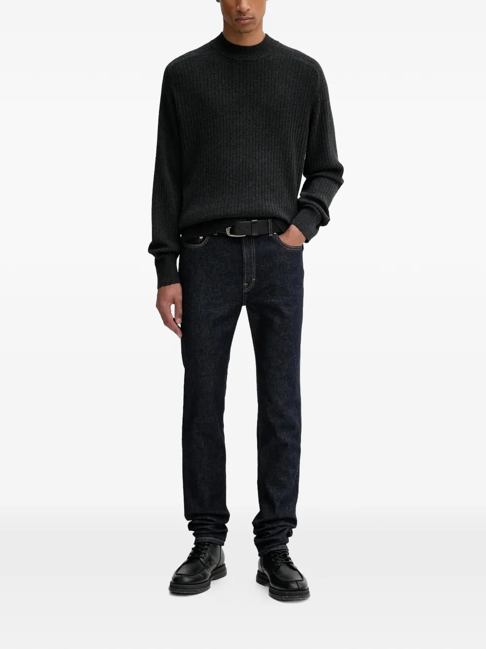  Filippa K Ribbed Mock-neck Sweater - Grey 