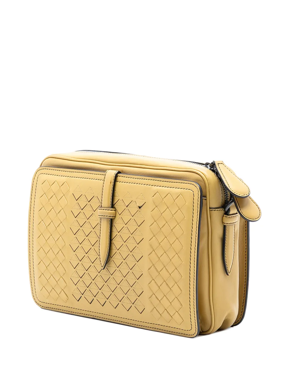  Bottega Veneta Pre-owned Borsa A Spalla Intrecciato Belt Flap Camera Con Battente 2012-2025 - Giallo 