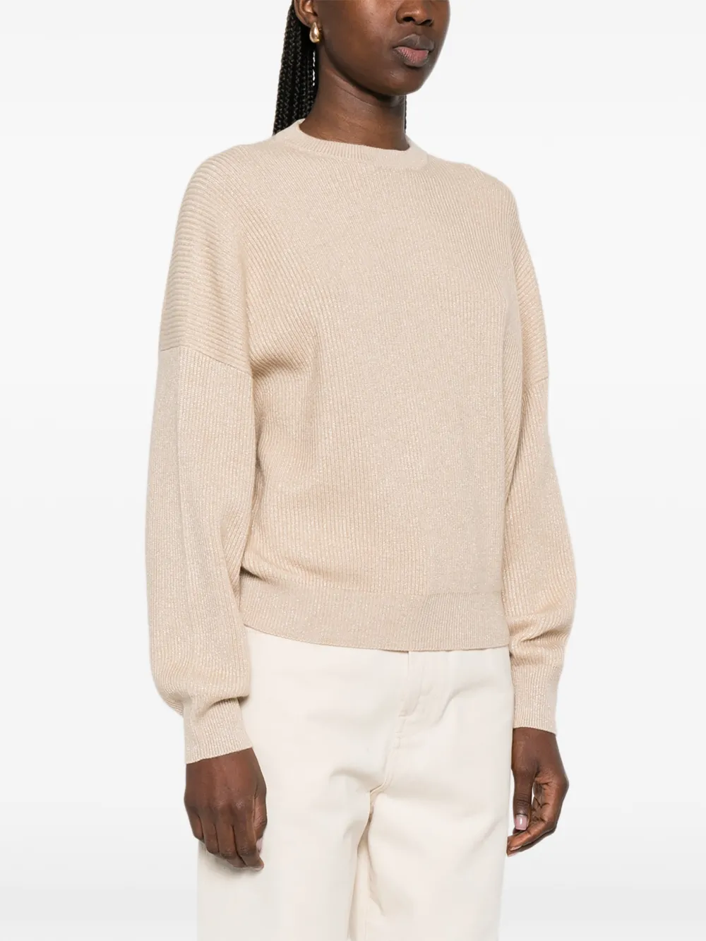  Brunello Cucinelli Ribbed Crew-neck Sweater - Neutrals 
