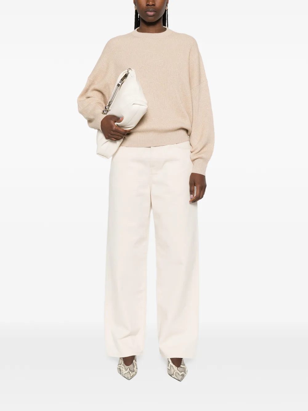 Brunello Cucinelli Ribbed Crew-neck Sweater - Neutrals 