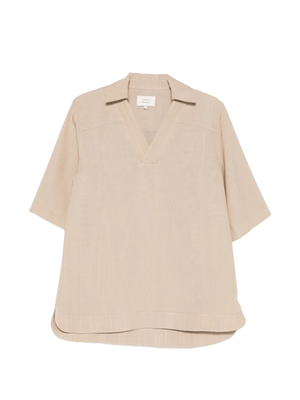 LouLou de Saison Ermo T-shirt met V-hals Beige