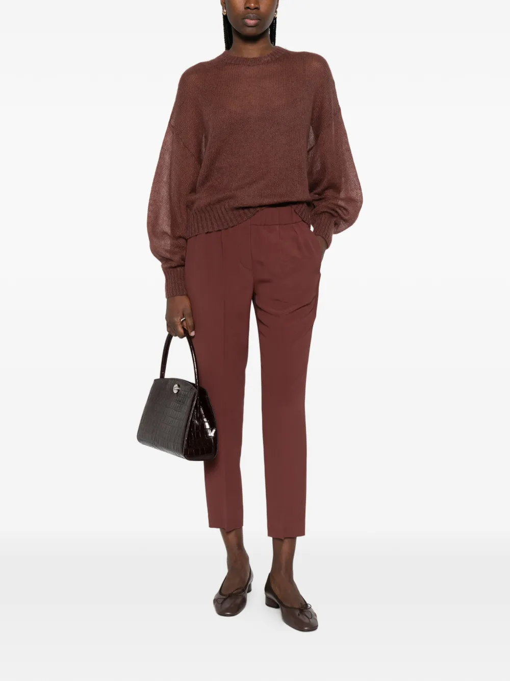 Brunello Cucinelli Trui met ronde hals Bruin