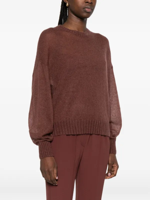 Brunello Cucinelli crew-neck Sweater | Brown | FARFETCH SG