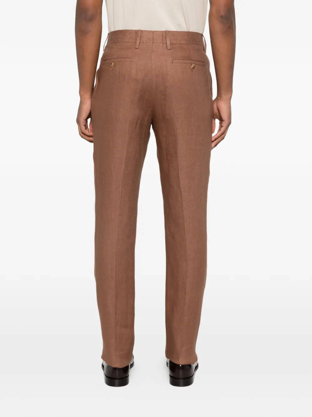 Lardini Broek met riemlussen Bruin
