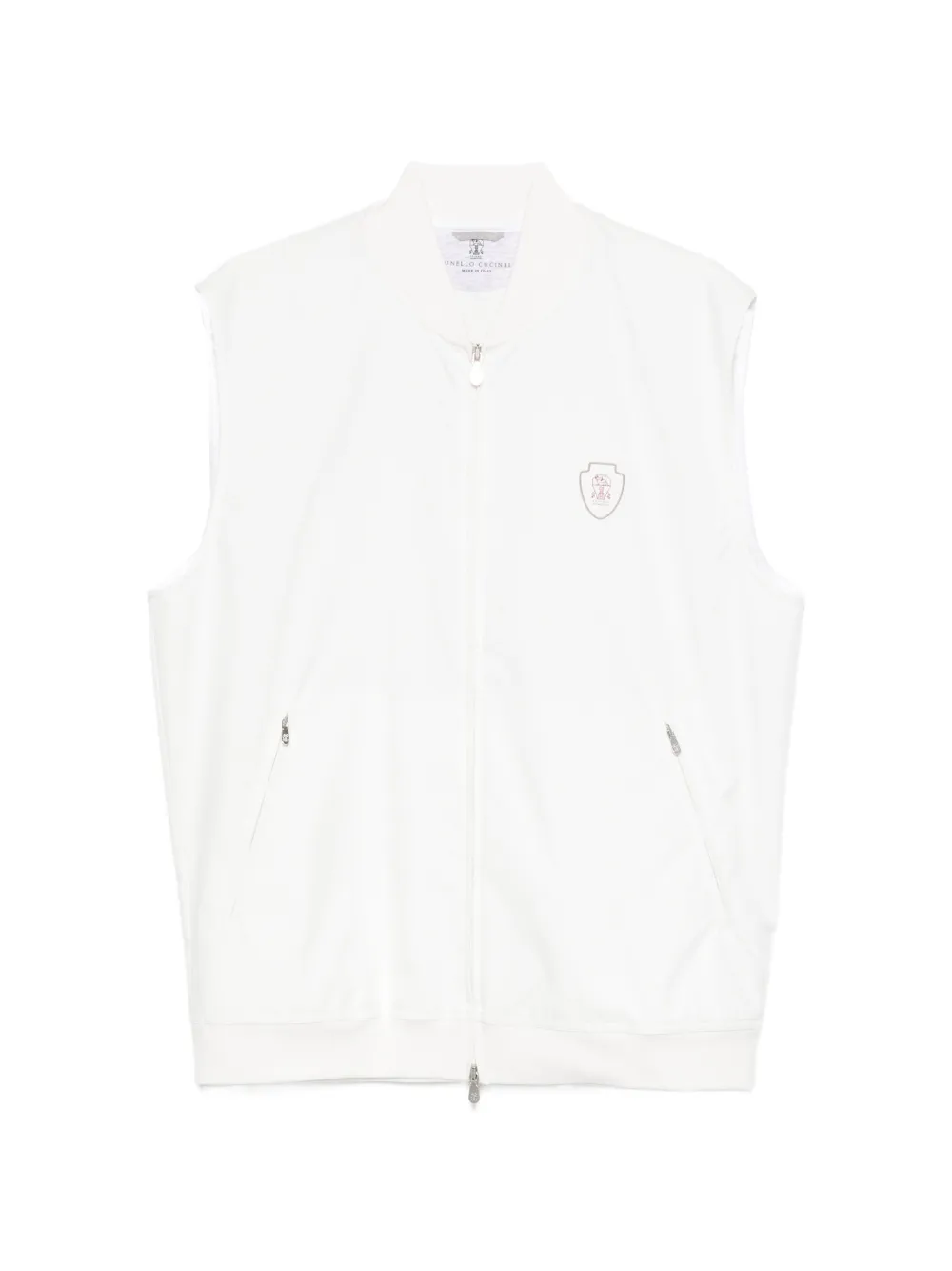 Brunello Cucinelli logo-detail gilet - White