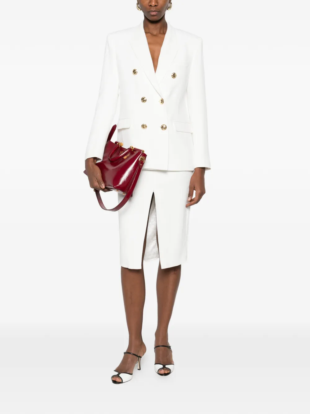  Elisabetta Franchi Double-breasted Blazer - White 