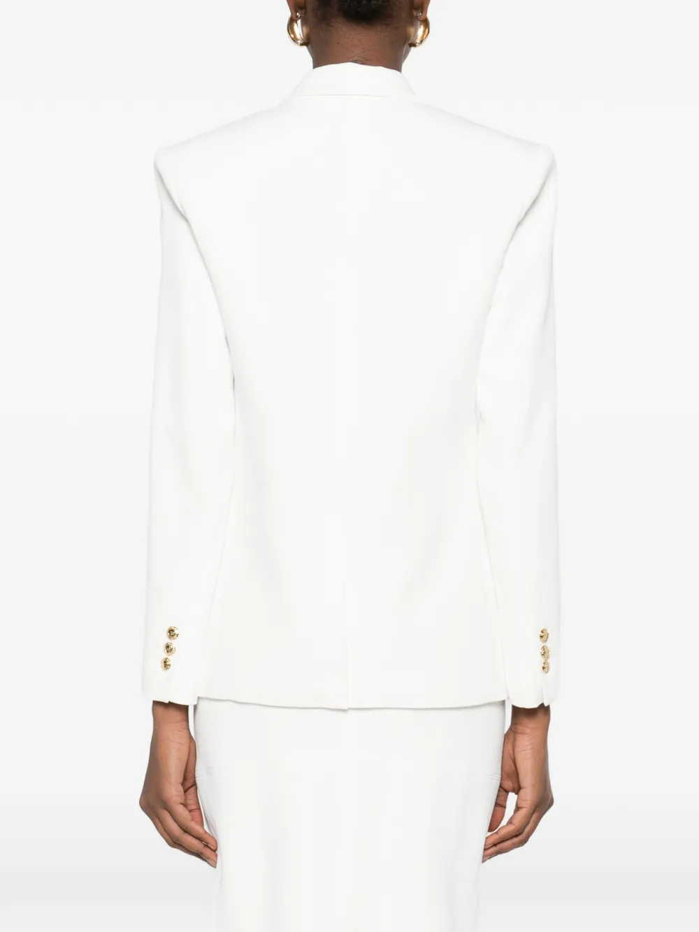 Elisabetta Franchi Gabardine jack met dubbele rij knopen Wit