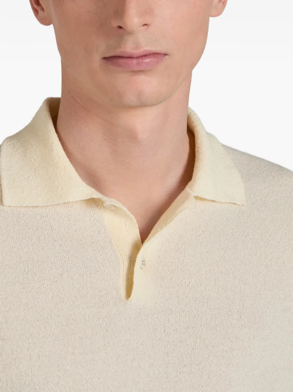 Zanone Bouclé poloshirt met korte mouwen Wit