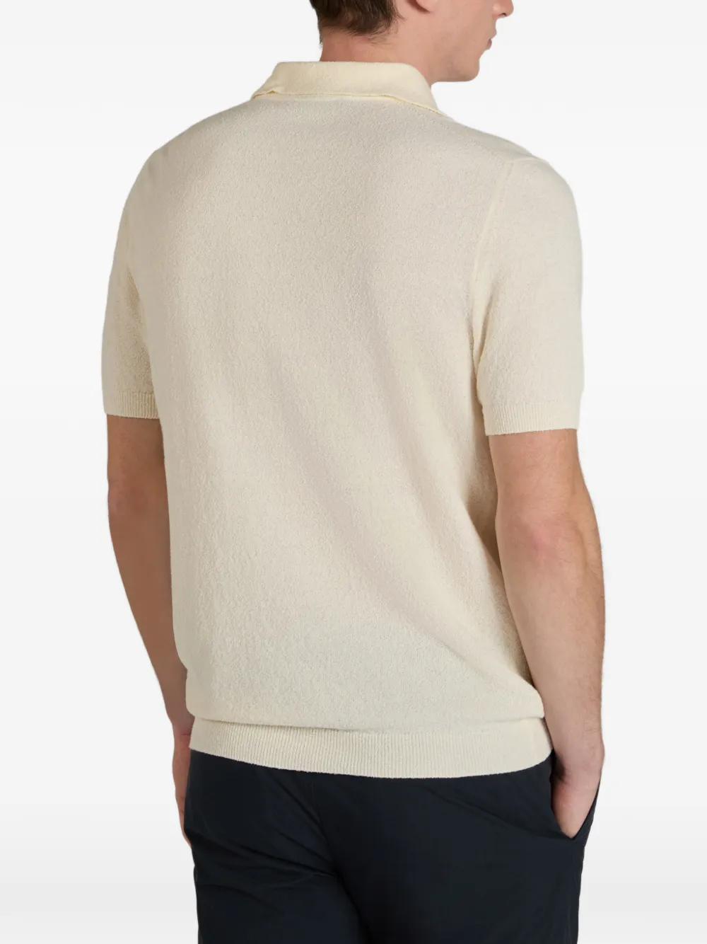 Zanone Bouclé poloshirt met korte mouwen Wit