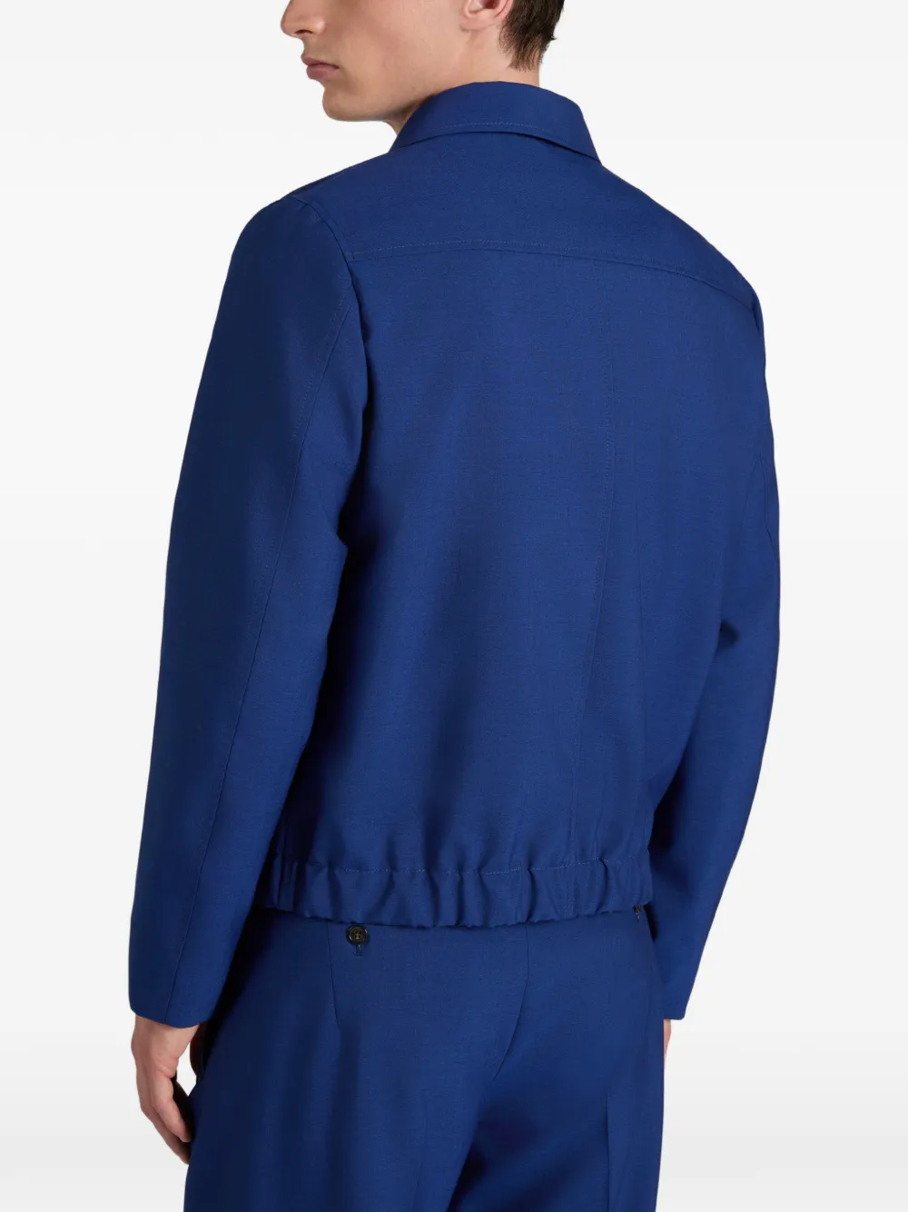Montedoro Primo wollen bomberjack met rits Blauw
