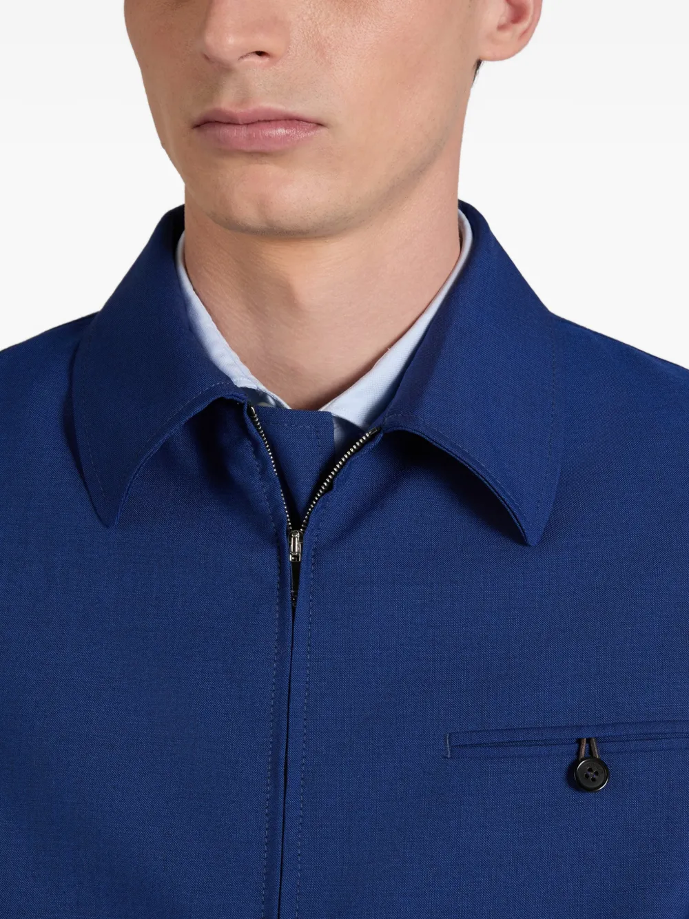 Montedoro Primo wollen bomberjack met rits Blauw