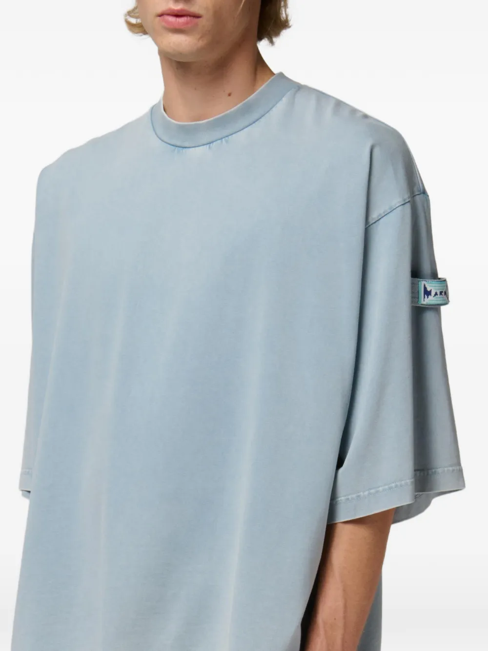 Marni T-shirt met patch op de mouw Blauw