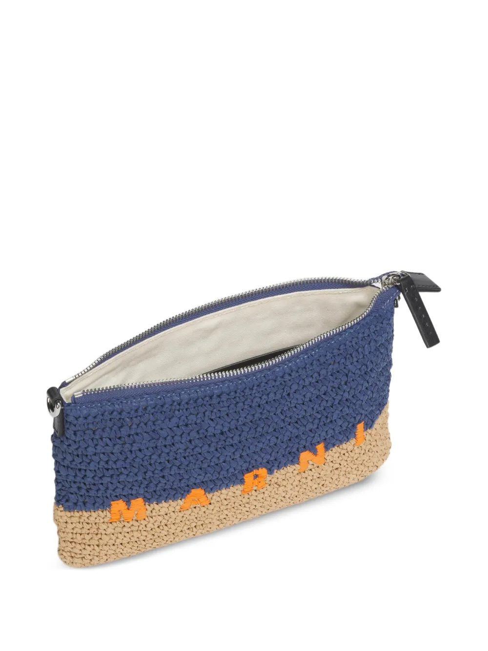 Marni Geweven messengertas met logo Blauw