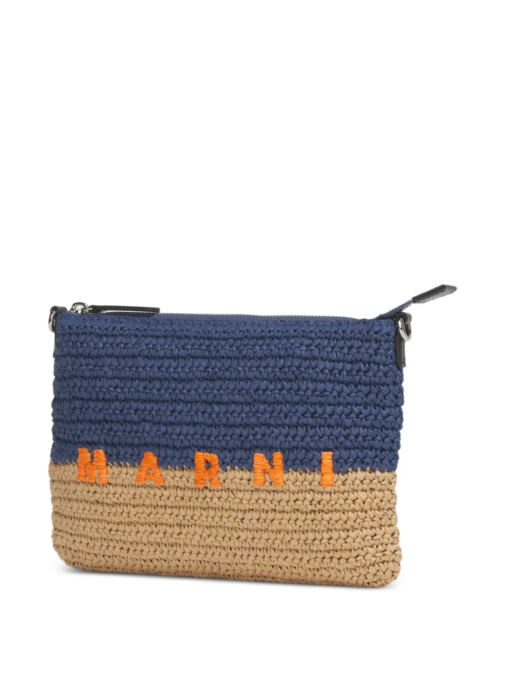Marni Geweven messengertas met logo Blauw