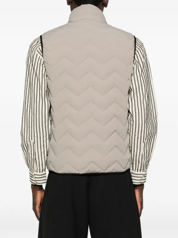 Emporio Armani シェブロン ジップベスト | ニュートラル | FARFETCH JP