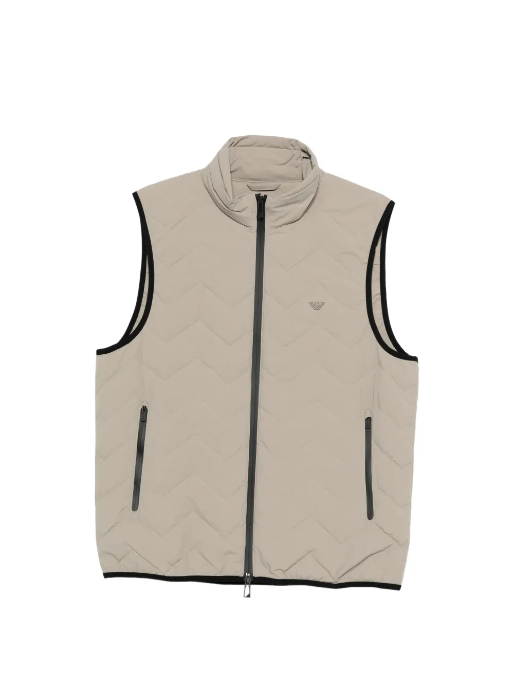Emporio Armani chevron zip gilet - Nude