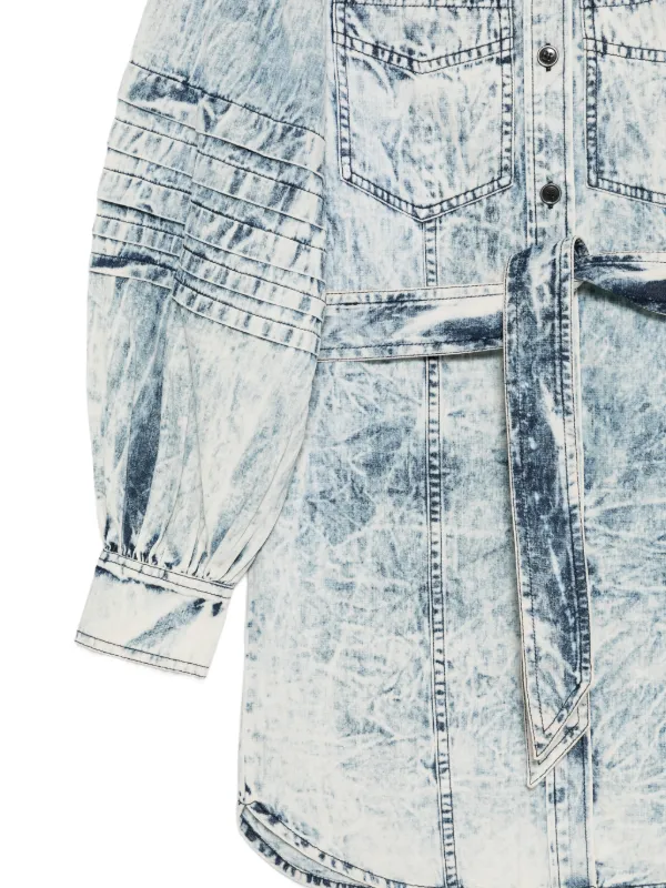 isabel marant etoile blue dress Isabel Marant Etoile Ruffle Wrap Dress Lelicia Chambray Size 34 Short   Celebrity Owned