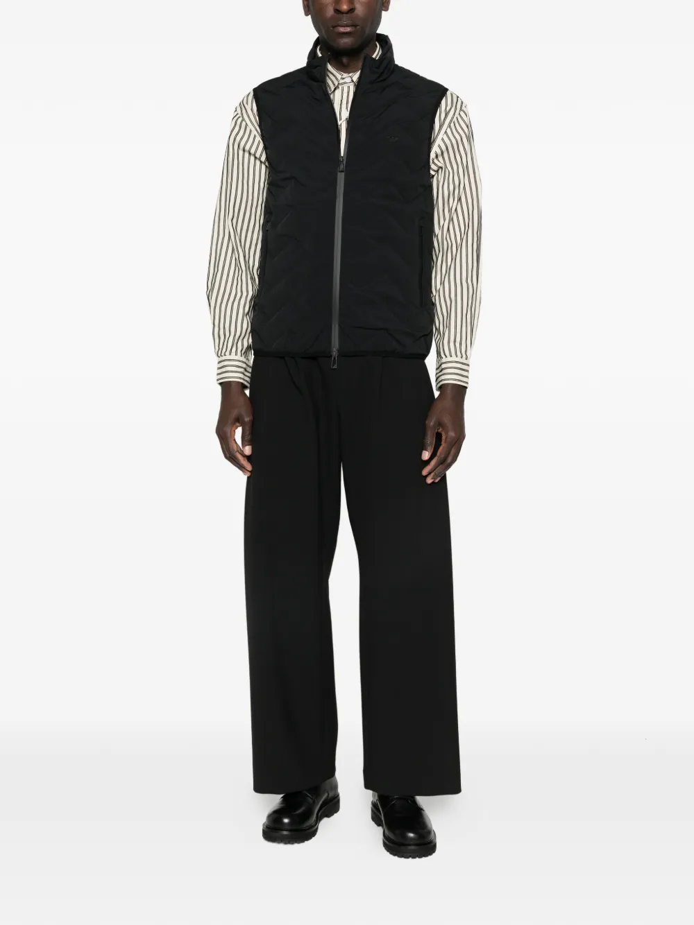 Emporio Armani Bodywarmer met rits Zwart