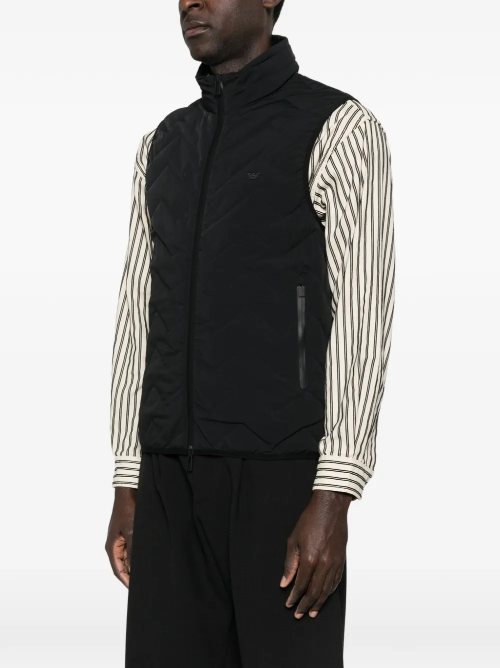 Emporio Armani Bodywarmer met rits Zwart