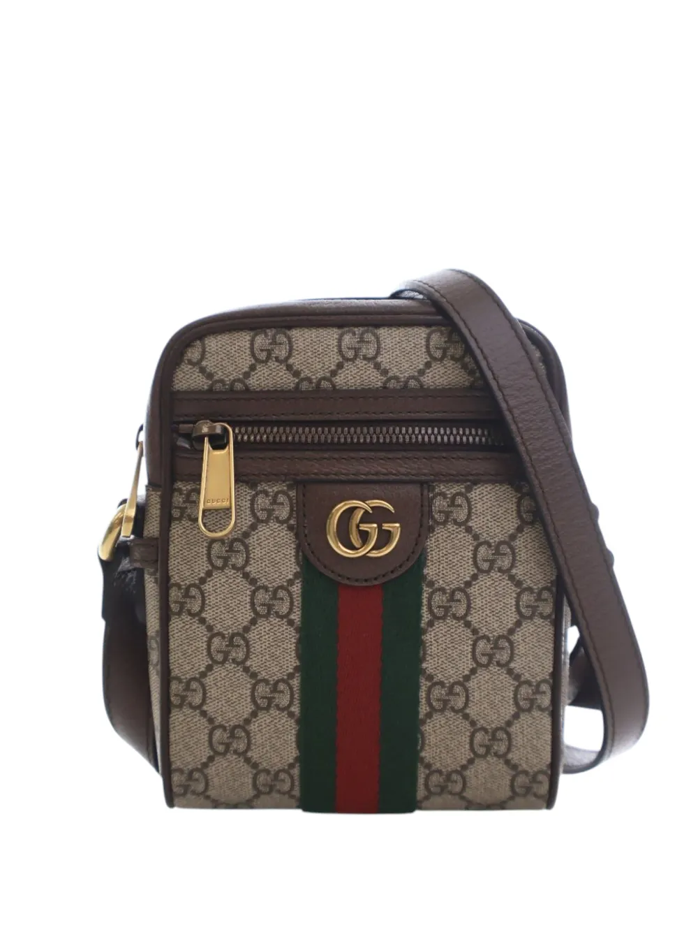 Gucci Pre-Owned 2016-2025 Mini GG Supreme Ophidia crossbody bag - Marrone
