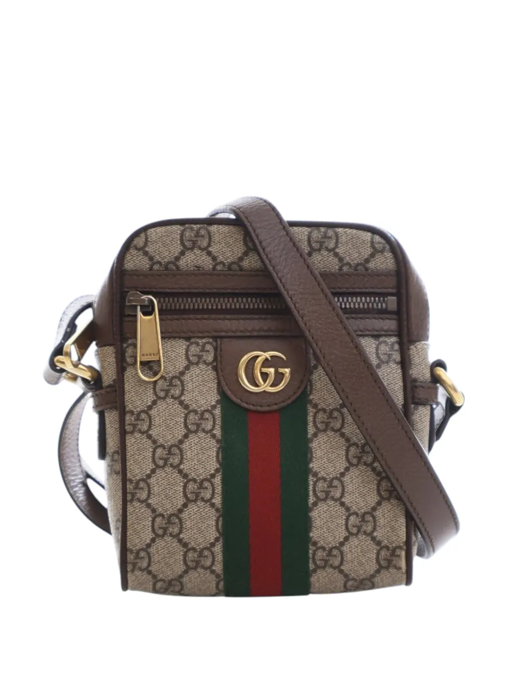 Gucci Pre-Owned 2016-2025 Mini GG Supreme Ophidia crossbody bag - Marrone