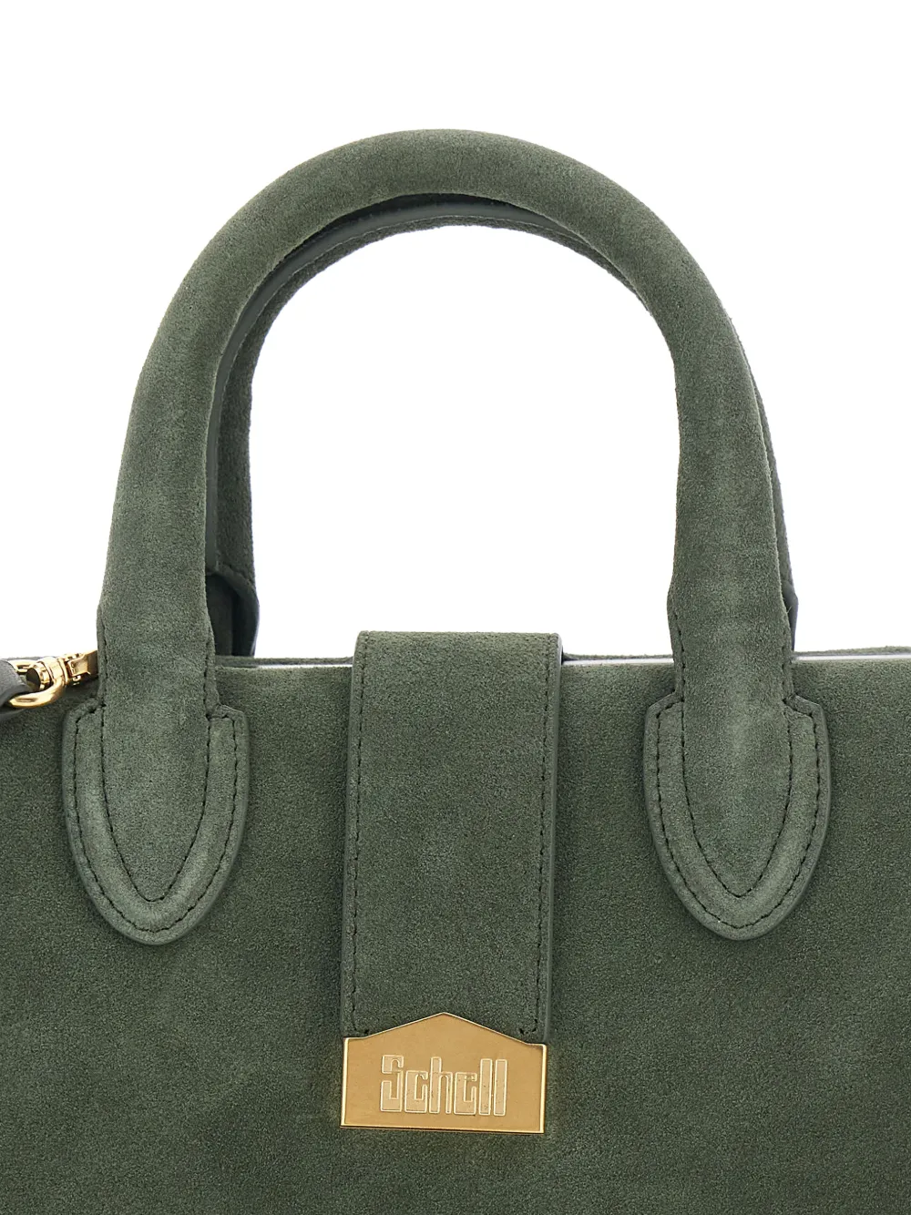  Schell Suede Top-handles Tote Bag - Green 
