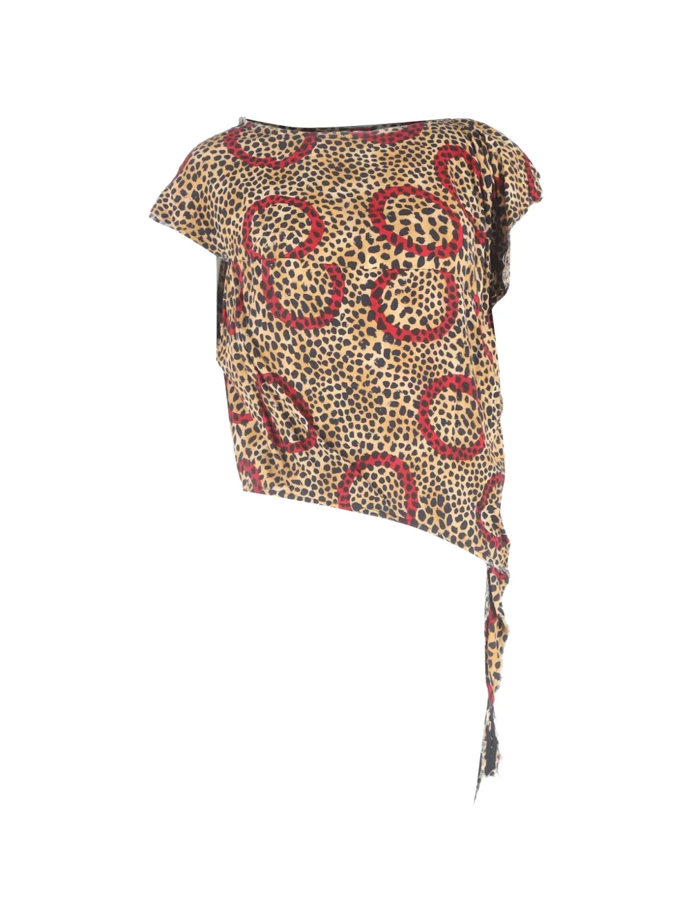 Vivienne Westwood Pre-Owned leopard-print asymmetric top - Marrone