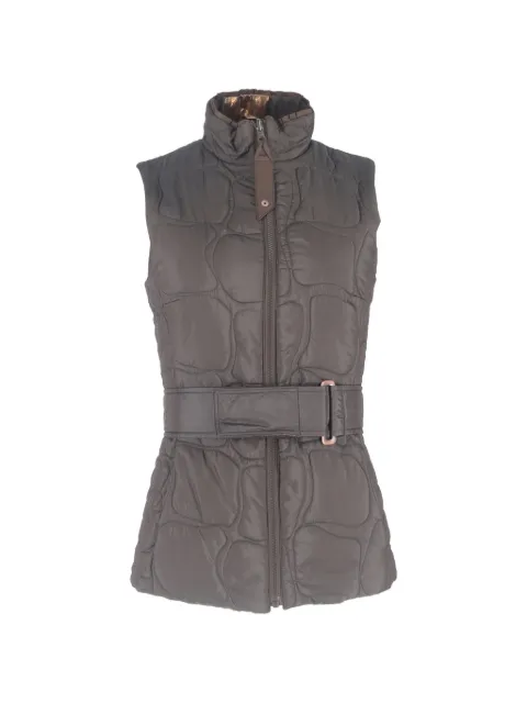 Escada Pre-Owned metallic-print quilted gilet
