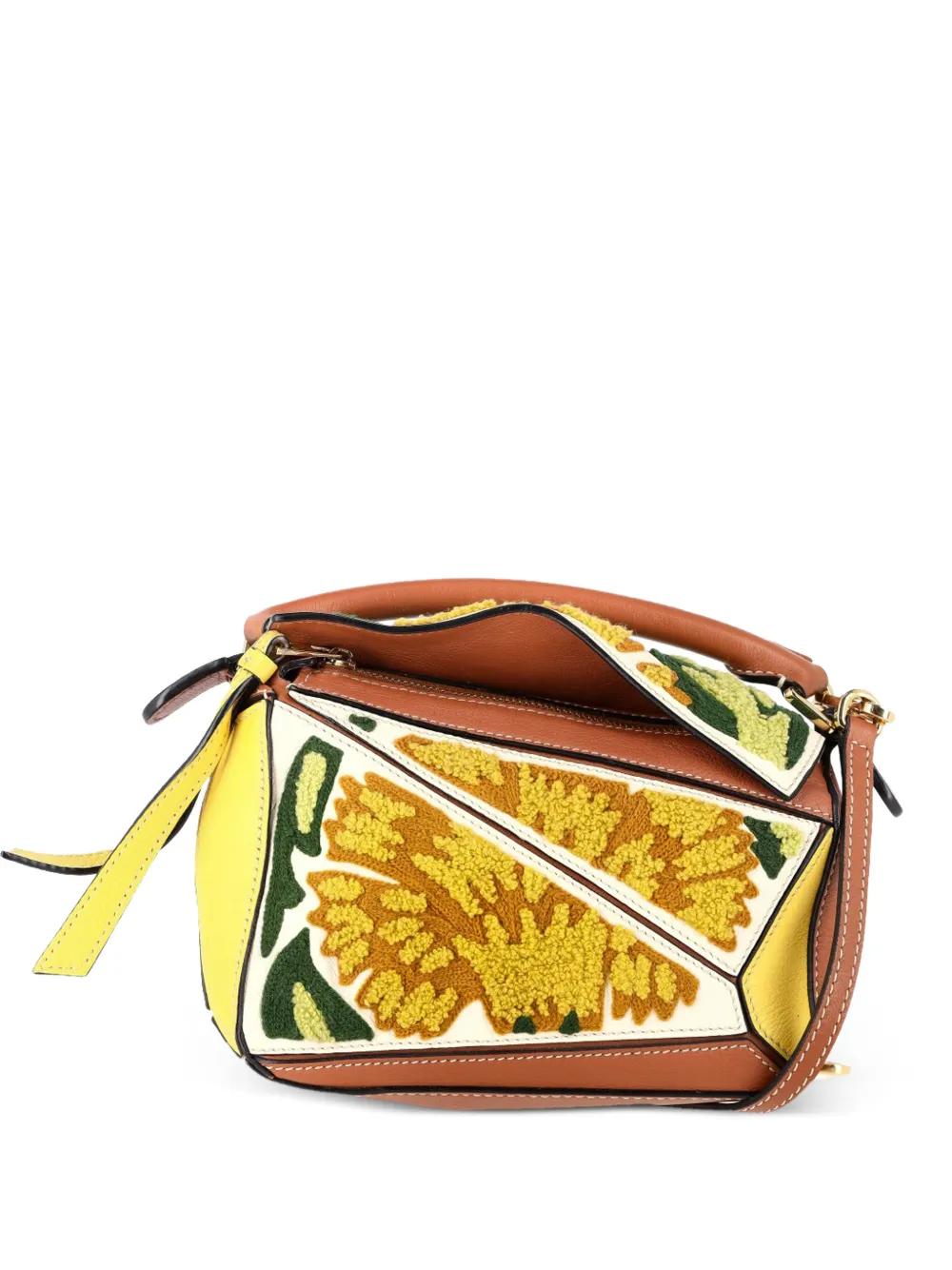 Loewe Pre-Owned x William De Morgan mini Puzzle leather handbag - Marrone