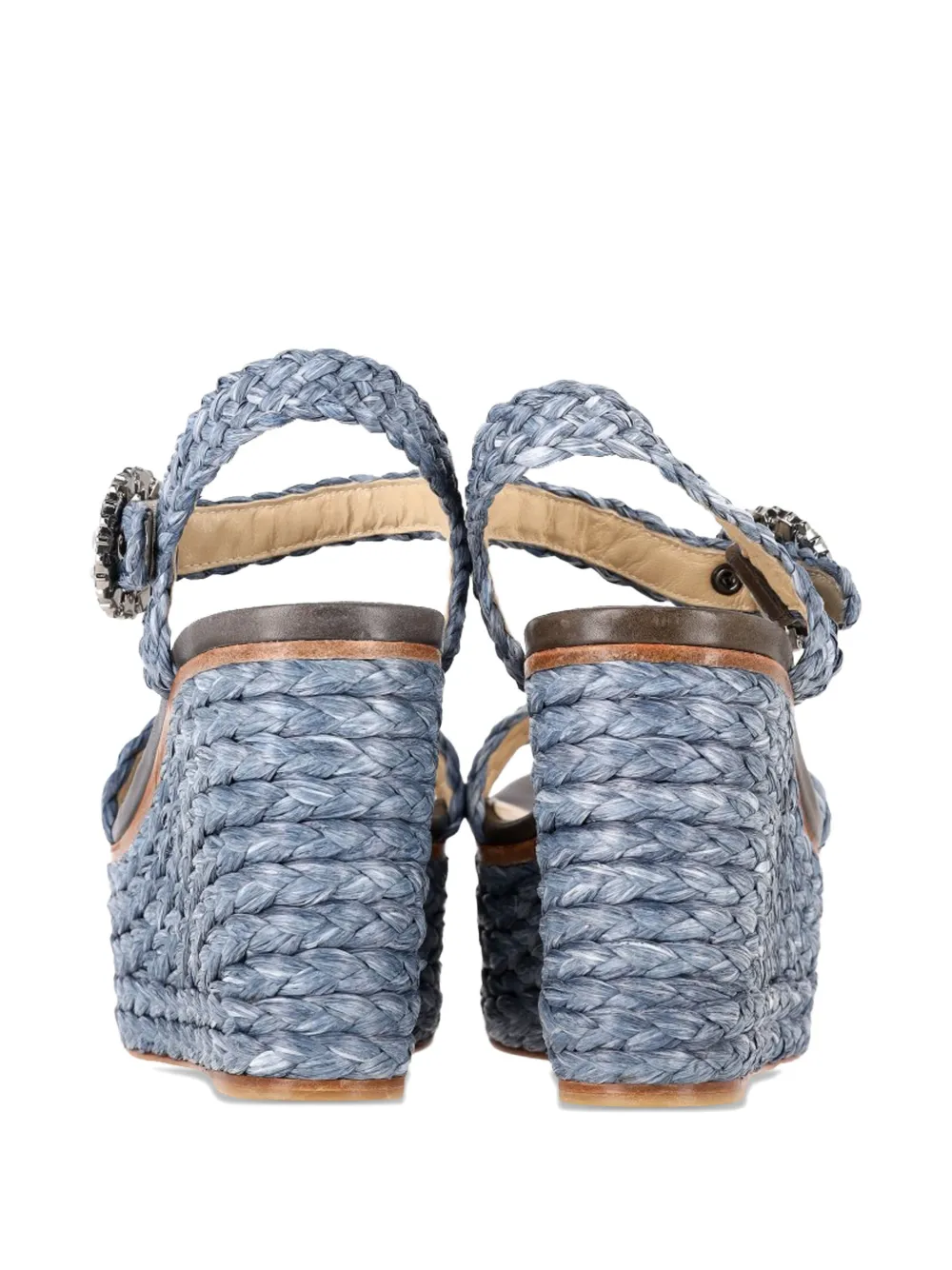 Jimmy Choo Pre-Owned Nylah ankle-strap wedge sandals - Blauw