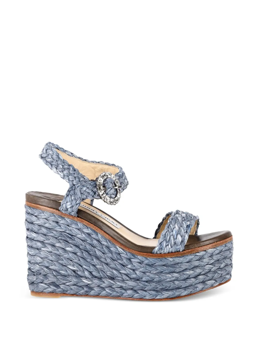 Jimmy Choo Pre-Owned Nylah ankle-strap wedge sandals - Blu