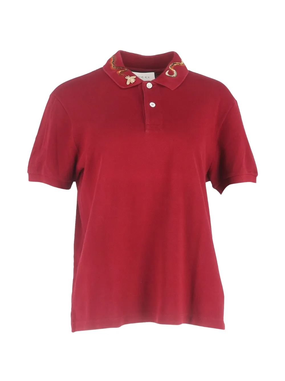 Gucci Pre-Owned embroidered collar polo shirt - Rosso
