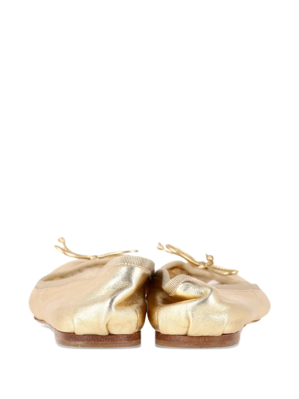 Miu Miu Pre-Owned bow-embellishment ballet flats - Goud