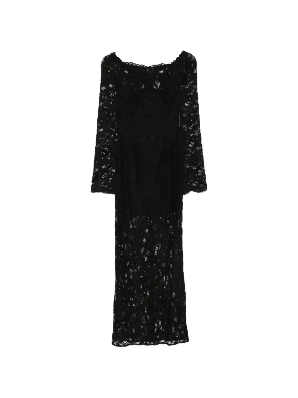 black floral maxi dress with sleeves Ruana Maxi Dress - Black Floral