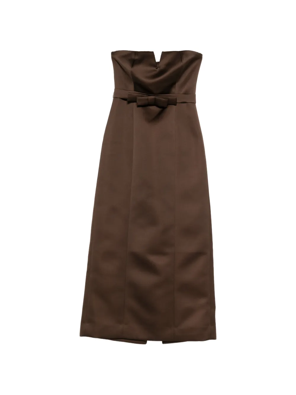 P.A.R.O.S.H. bow-detail strapless maxi dress - Braun