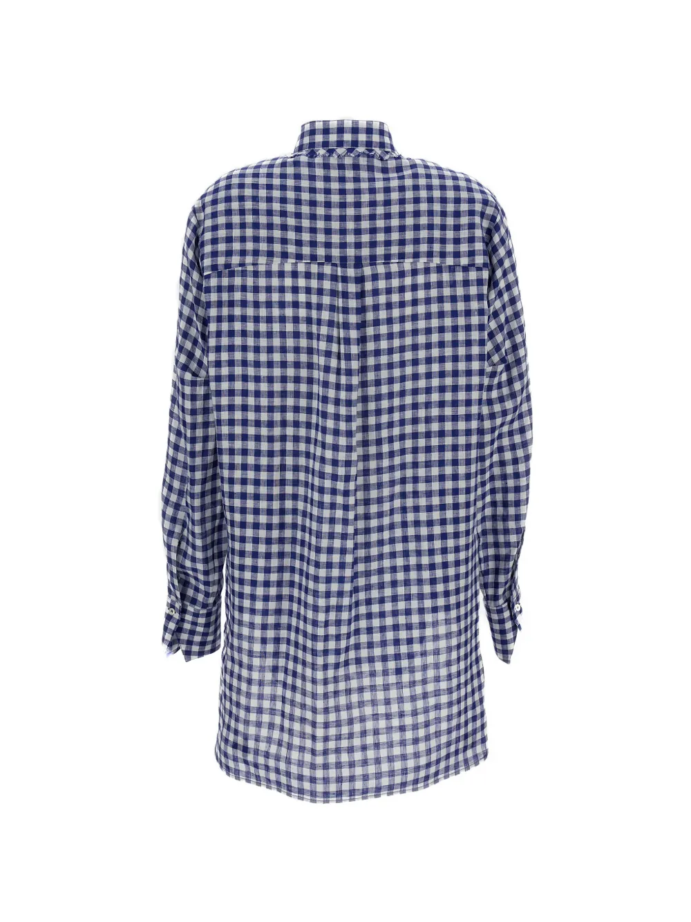  Jejia Ruffled Checked Shirt - Blue 