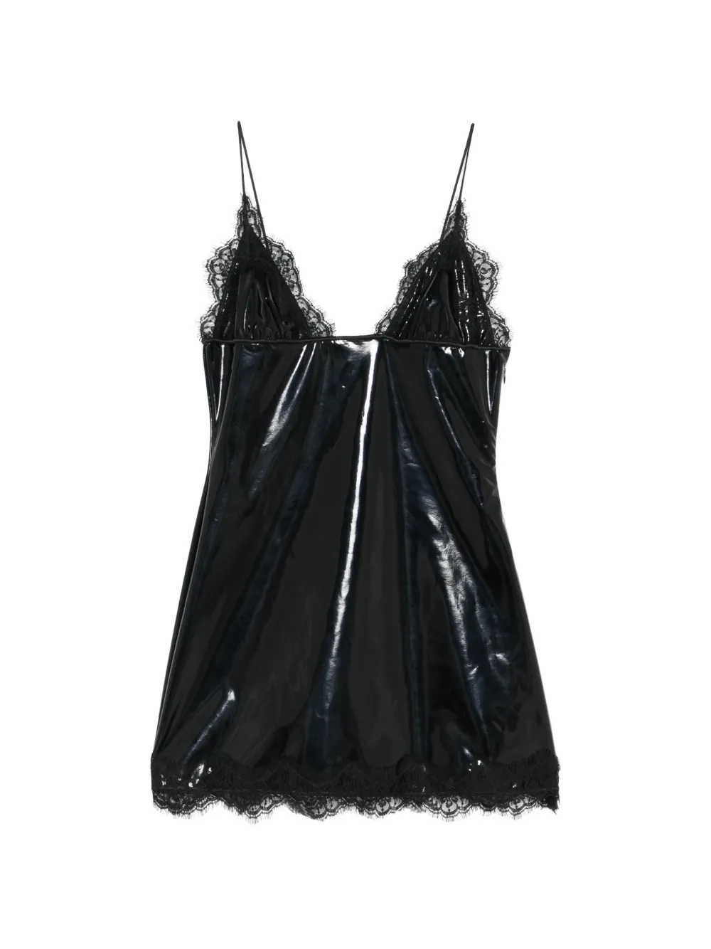 Oséree Travaillè lace-trim mini dress - Nero