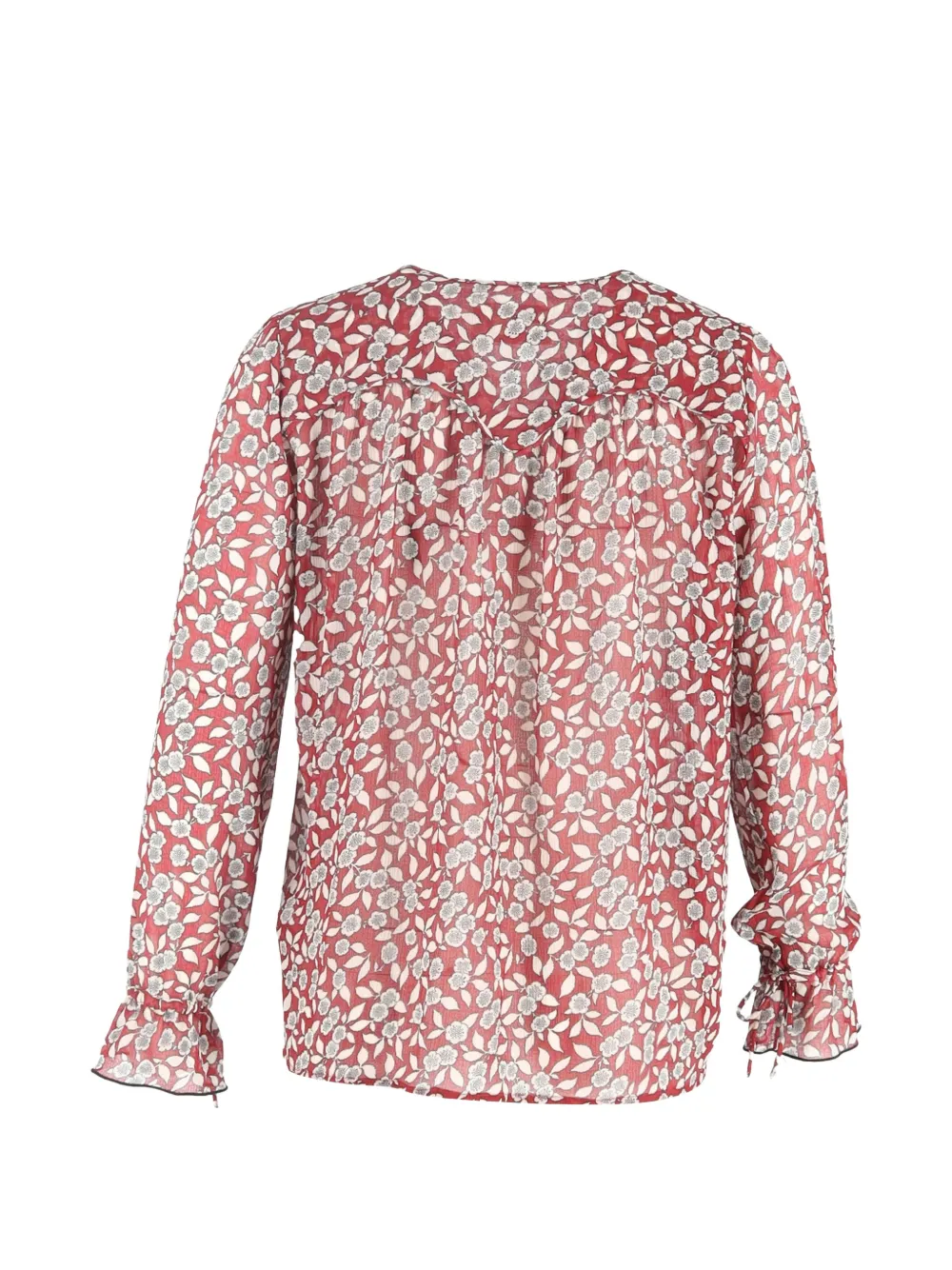 Ba&Sh 베아트릭스 플로럴 프린트 타이 커프 블라우스 | Image 2