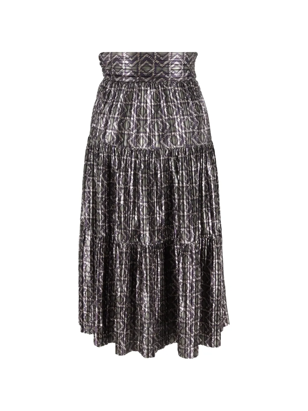 Ba&Sh Prisca geometric-print pleated skirt - Paars