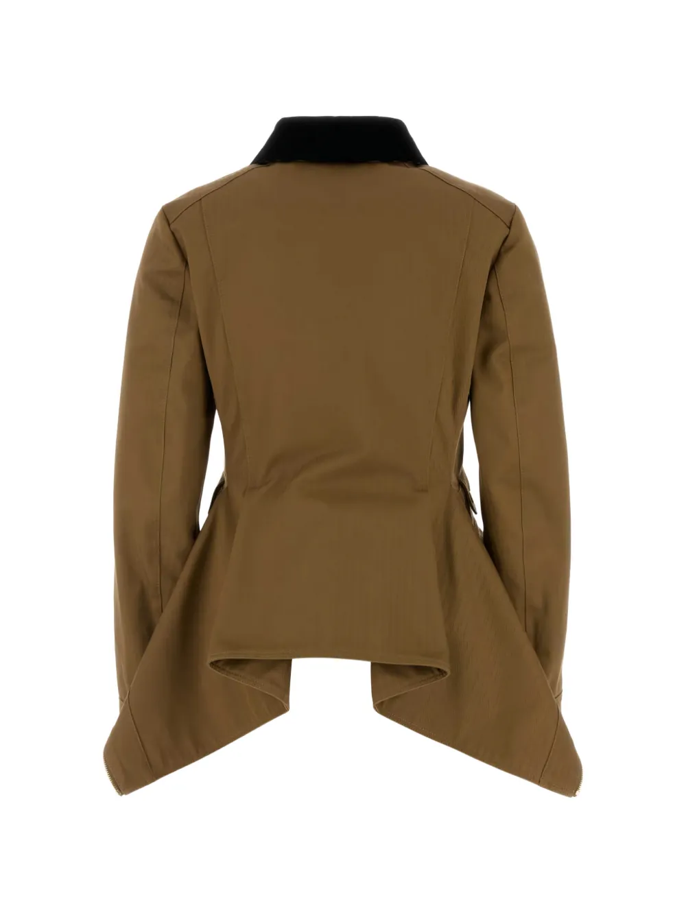 Alexander McQueen 束腰伞摆棉夹克 | 褐色 | FARFETCH CN