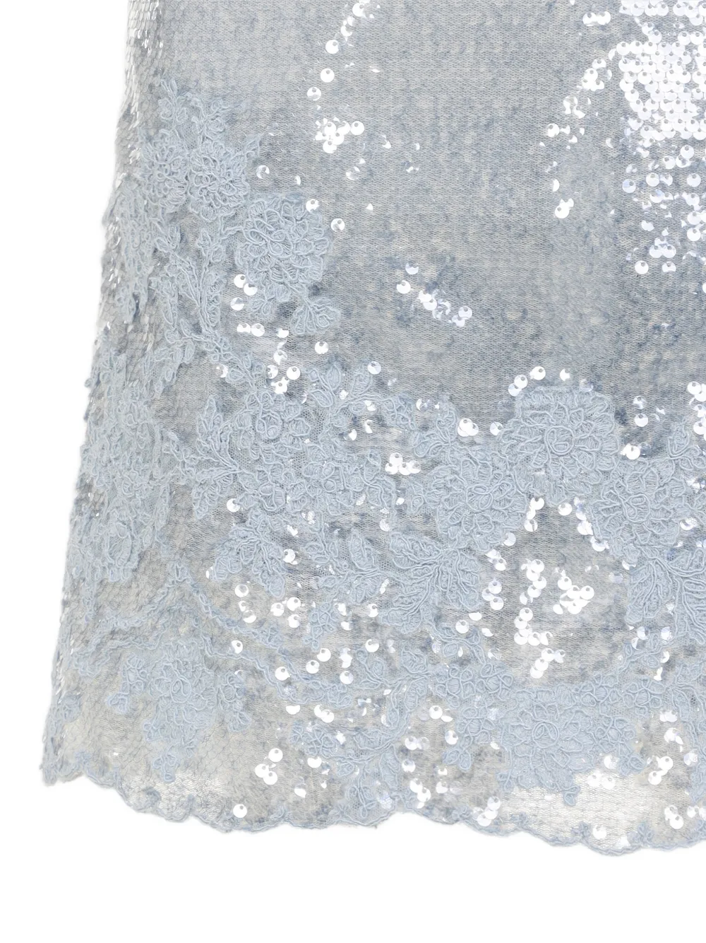 Ermanno Scervino Mini-jurk met pailletten en kant Blauw