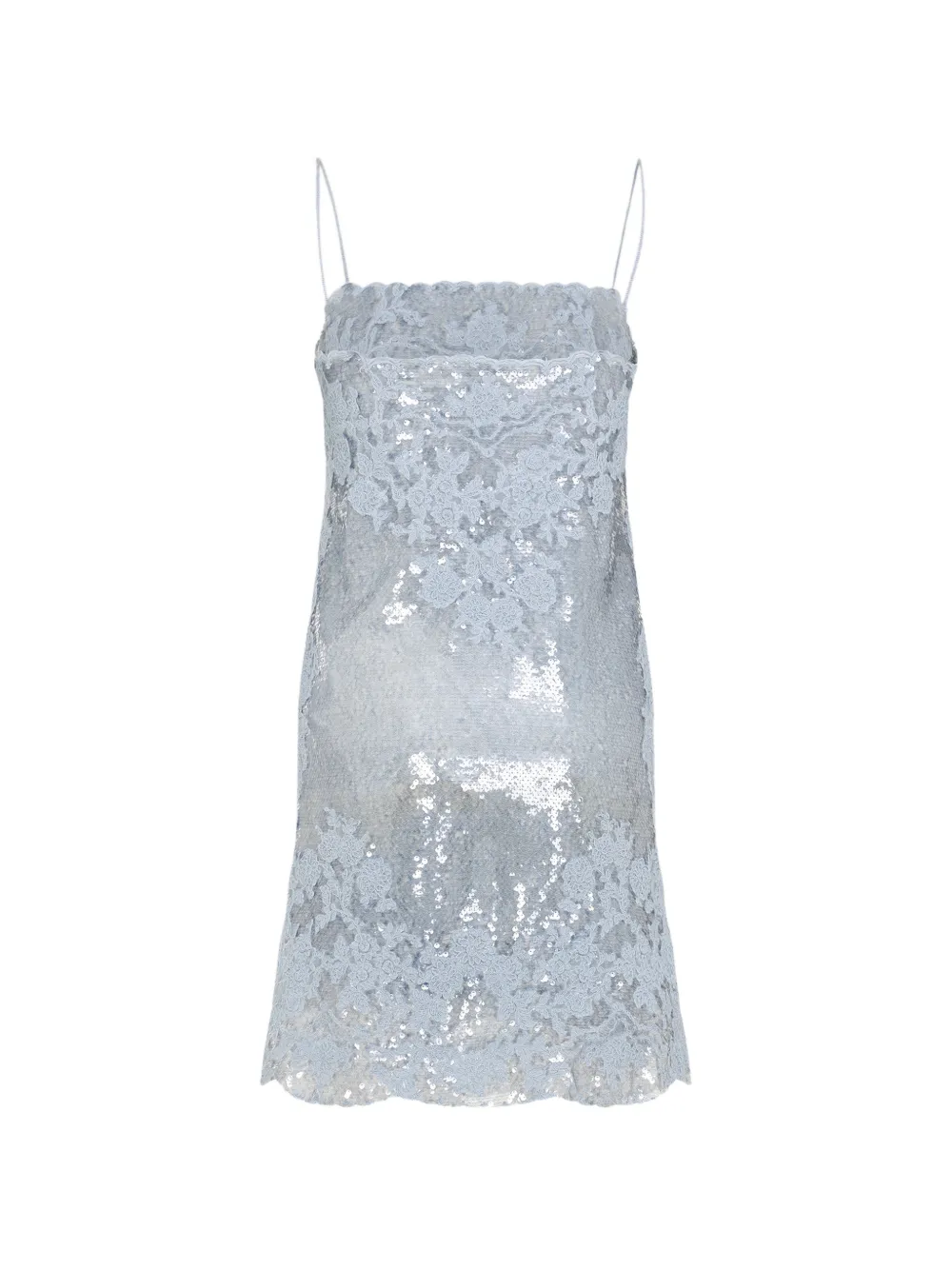 Ermanno Scervino Mini-jurk met pailletten en kant Blauw