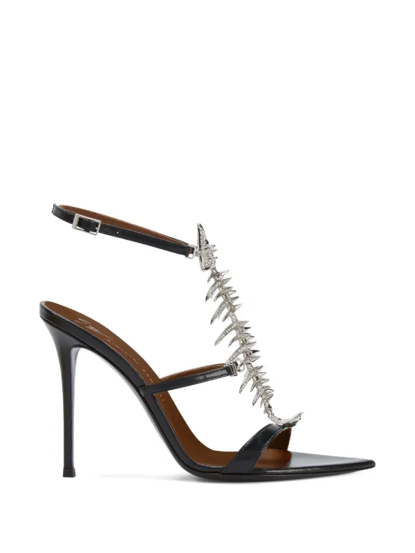Giuseppe Zanotti フィッシュボーン　サンダル　22cm Giuseppe Zanotti Slim 2.0 フィッシュボーン サンダル | ブラック