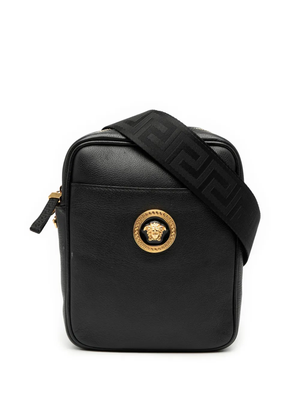Versace Pre-Owned 2000-2025 Leather Medusa crossbody bag - Nero