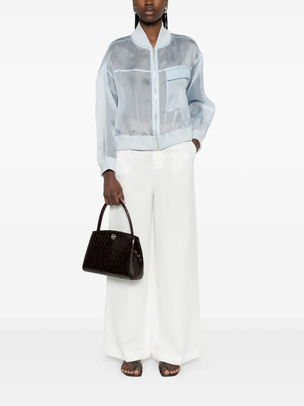  Fabiana Filippi Pocket Bomber Jacket - Blue 