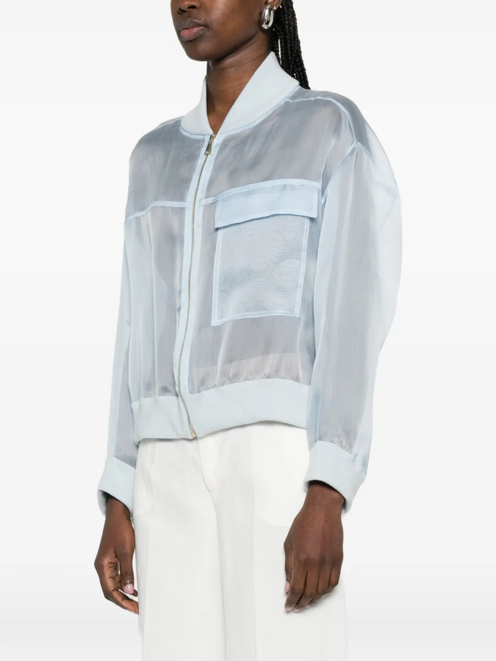  Fabiana Filippi Pocket Bomber Jacket - Blue 