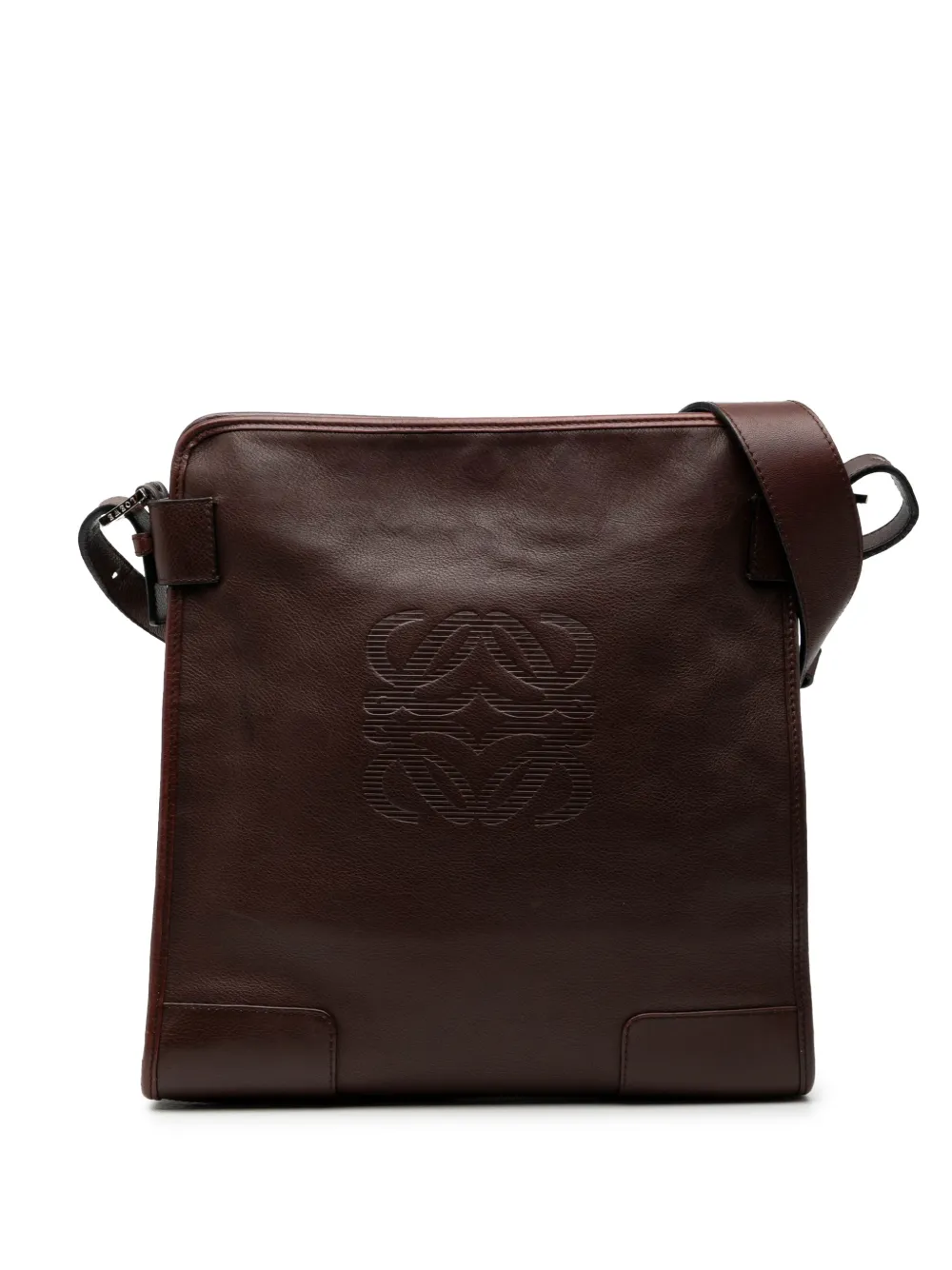 Loewe Pre-Owned 2010-2025 Anagram Leather crossbody bag - Marrone