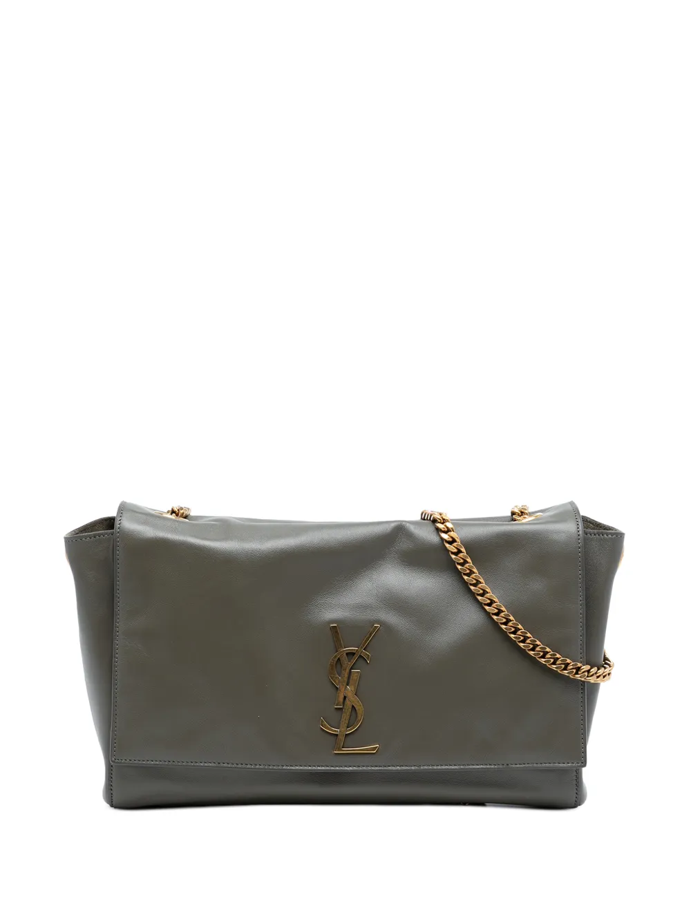 Saint Laurent Pre-Owned 2021 Medium Smooth Calfskin and Suede Reversible Kate crossbody bag - Verde